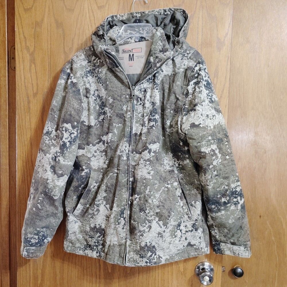 RedHead Silent-Hide Insulated Camouflage Full Zip Jacket Medium Hunting Hooded